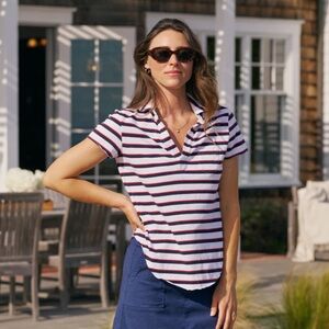 Frank & Eileen Charlotte Perfect Polo Striped Shirt Size Small